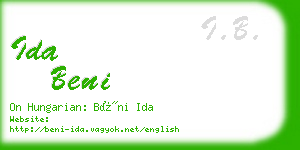 ida beni business card